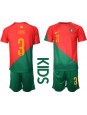 Portugalsko Pepe #3 Domácí dres pro děti MS 2022 Krátký Rukáv (+ trenýrky)